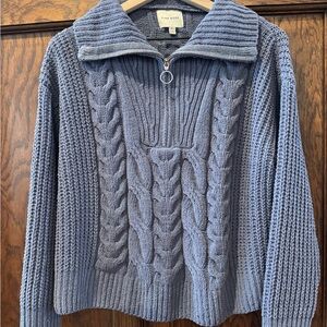 Pink Rose Women's Sweater in Blue